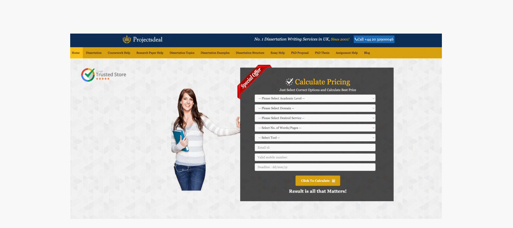 Projectsdeal.co.uk reviews - verified 5-star UK student ratings August 2026